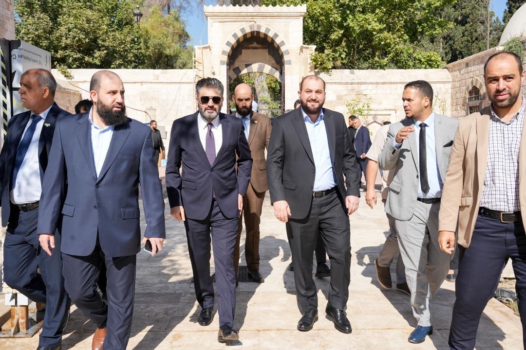 The Ministers of Culture, Tourism, and Endowments and the Governor of Damascus inspect the progress of restoration work at the Sulaymaniyah Hospice - 1